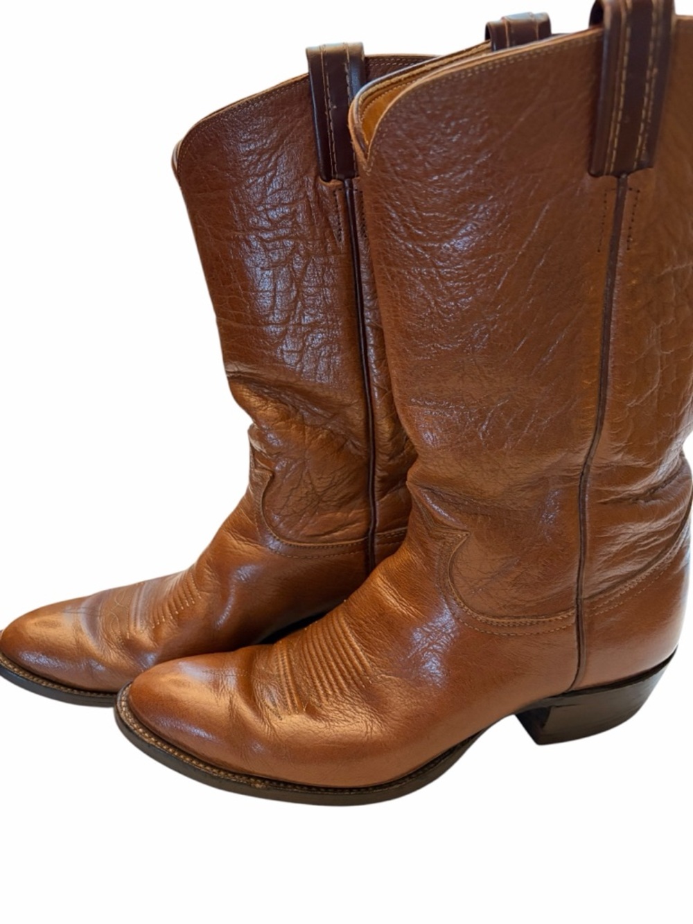 Tony Lama Brown Leather Cowboy Boots 11B
